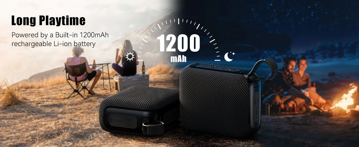 Enceintes Bluetooth TWS 10 W, basses améliorées, portable, sans fil, pour l'extérieur, étanche IP7, 30 h, pour la douche, Bluetooth 5.3