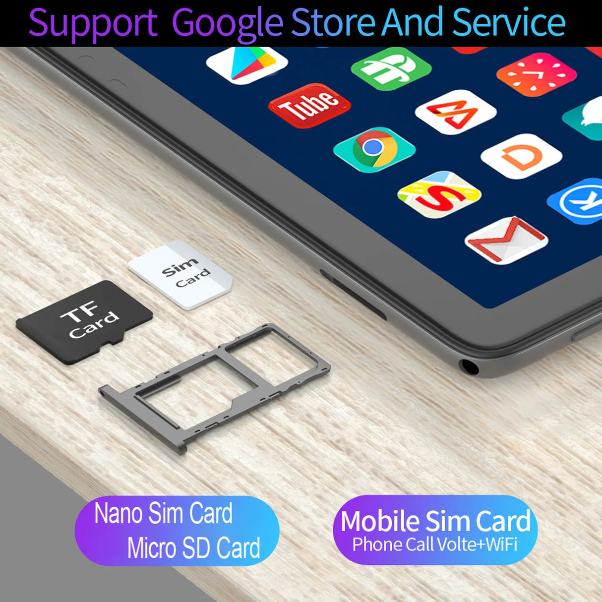 Global new Android 10.1-inch Tablet with Octa cores, 4GB 64GB ROM, Dual cameras, Dual SIM cards, 3G Tablet, Android 11