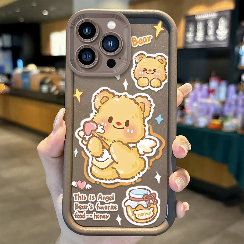 Funda para teléfono con diseño de oso de mantequilla