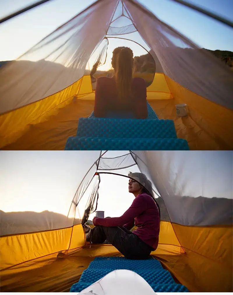 Naturehike Camping Tent Ultralight Portable Cloud Up 2Person 10D Upgraded Folding Backpack Waterproof Tent Travel Beach Tents - Lootquake