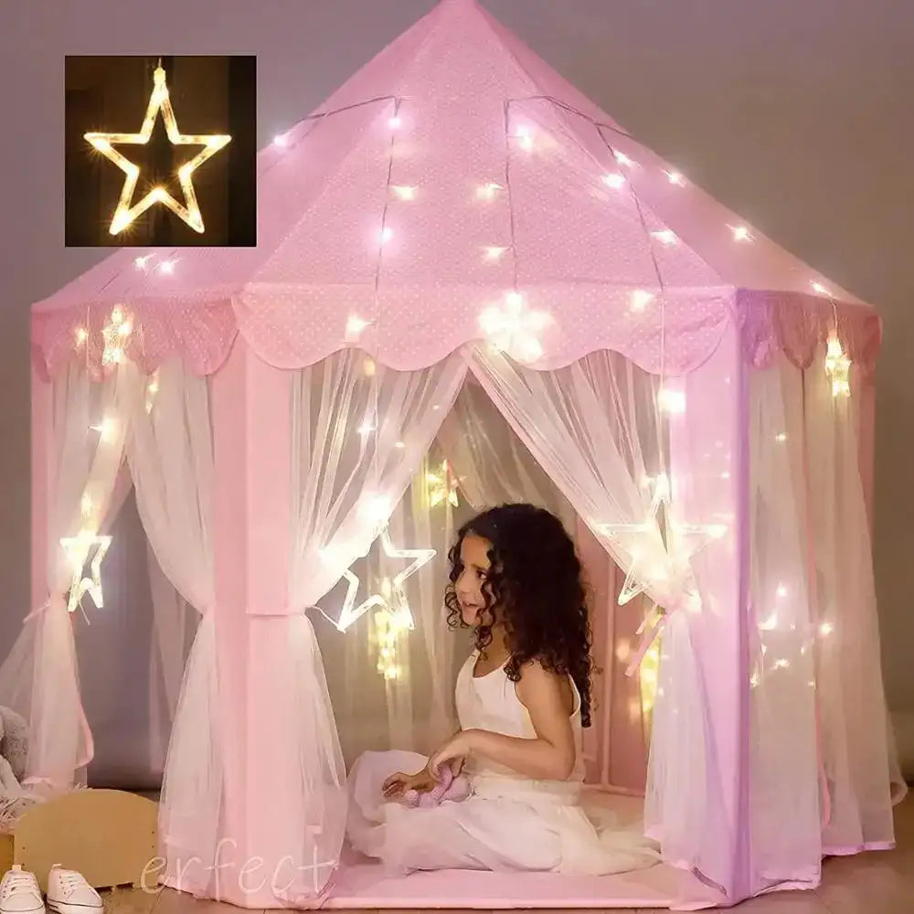 Portable Kids Toy Tipi Tent Princess Pink Girl Castle Play House Children Small House Folding Playtent Party Castle Child Room - Lootquake