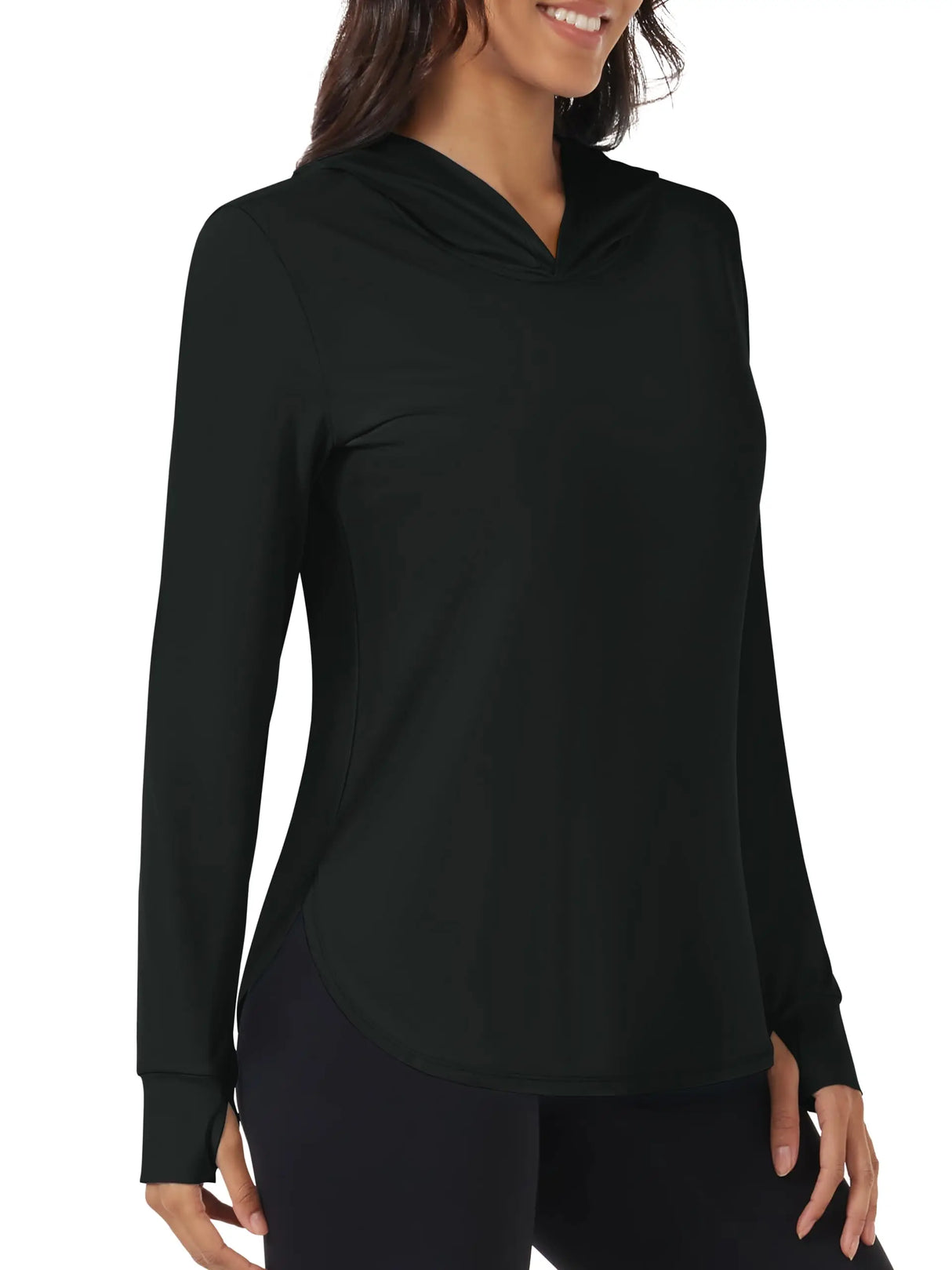 Camisetas de manga larga con capucha y protección solar UV TACVASEN UPF 80+ de secado rápido