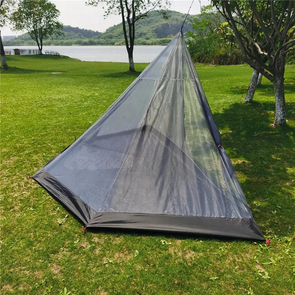 Ultralight Pyramid Tent‘s Inner Tent Outdoor Rodless Summer Mesh Tent Portable Backpacking Hiking Camping Teepee Inside Tent - Lootquake