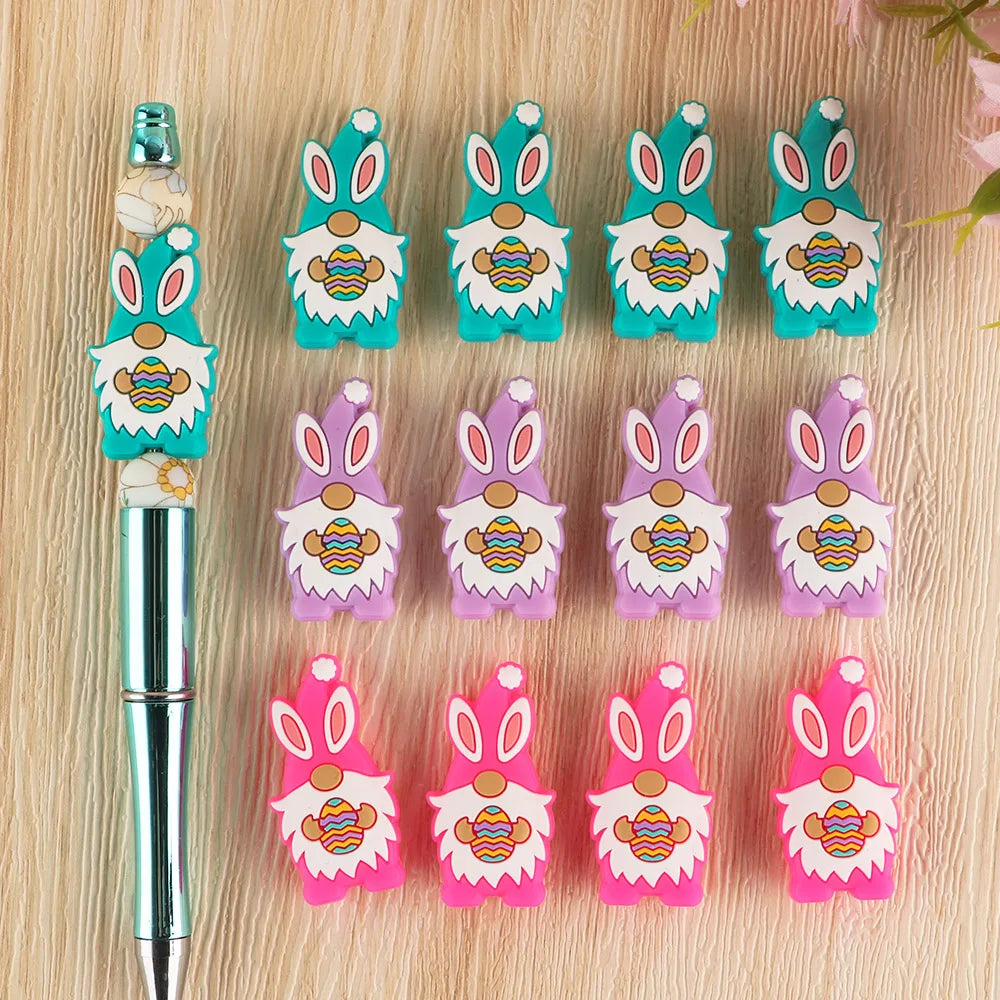 Kovict 5/10Pcs New Focal Silicone Beads Easter Series Bead For Jewelry Making DIY KeyChain Bracelet Necklace Pen Accessories - Lootquake