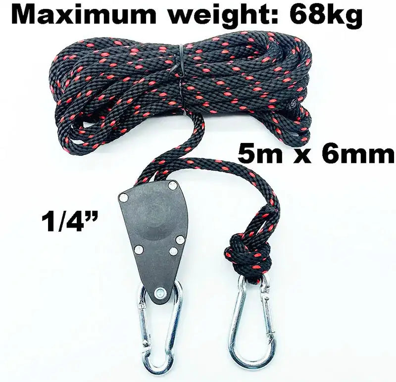 68kg 1/4 Ratchet for 6mm Rope Buckle Awning Wind Rope Tent Rope Fastener Fixed Buckle Pulley Hangers - Lootquake