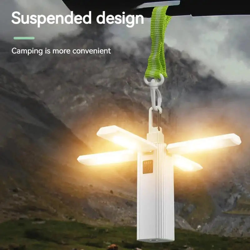 Protable Rechargeable Camping Light Tent Chandelier Ultra Long Life Multi-function Flashlight Folding Hand Lamp - Lootquake