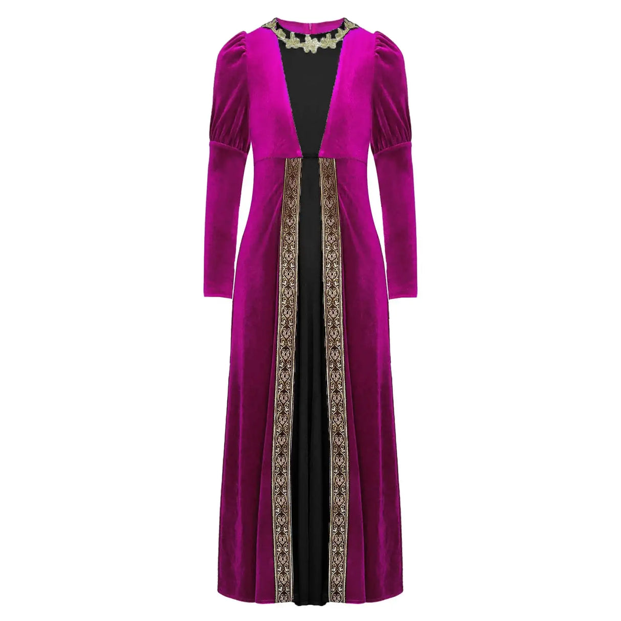 Girls Velvet Medieval Princess Dress Long Sleeve Renaissance Retro Robe Ancient Roman Long Dress for Halloween Carnival Party - Lootquake