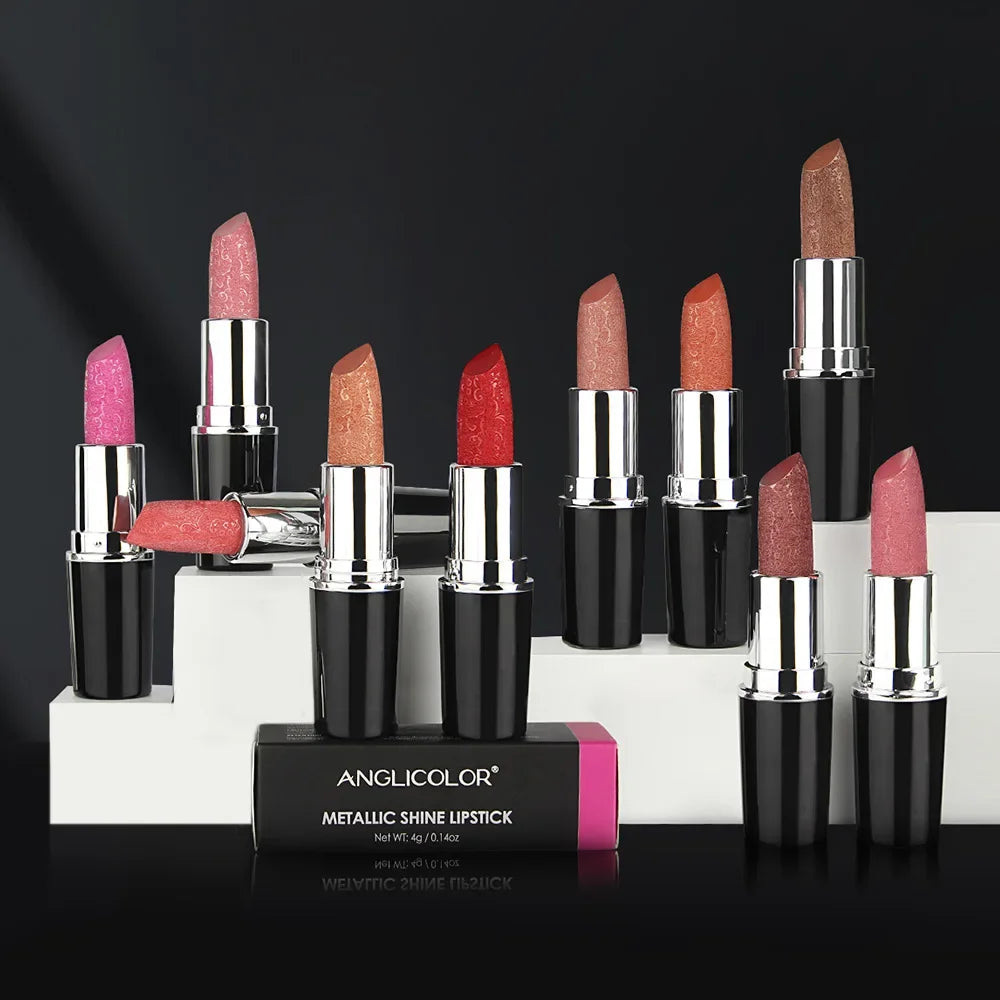 Fine Glitter Lipstick, Quicksand Gold Lipstick Non-sticky Non-fading Lipstick Pearlescent Long-lasting Silky Mermaid Lipstick