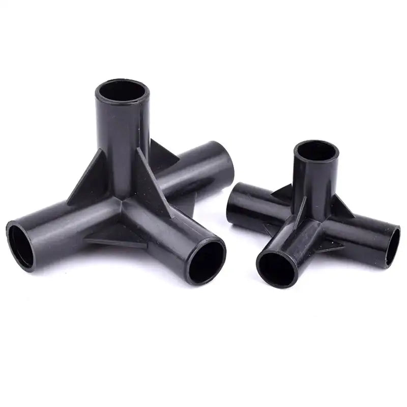 8/12/16/19mm Black PVC Pipe Fittings 4-way Connector Tent Wardrobe Fixed Fittings Plants Support Joint, DIY Shelf Tube Fittings - Lootquake