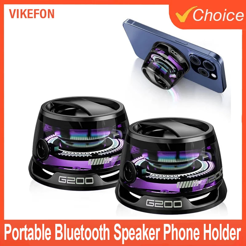 Altavoz Bluetooth portátil Fácil de transportar G200 Iluminación RGB Altavoz magnético BT5.3 Mini caja de sonido 7 horas de reproducción Soporte para teléfono