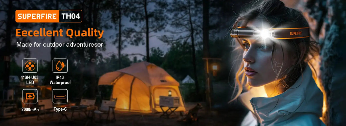 SUPERFIRE HL91 Powerful COB LED Headlamp Induction Zoom USB-C Rechargeable Head flashlight Work Lamp fishing camping Headlight - Lootquake