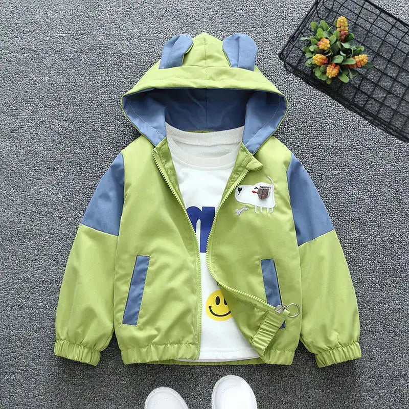 Cartoon Girls Jackets Cute Little Fox Kids Windbreaker Hooded Baby Coat Spring Autumn Children Outwear Toddler Girl Clothes - Lootquake