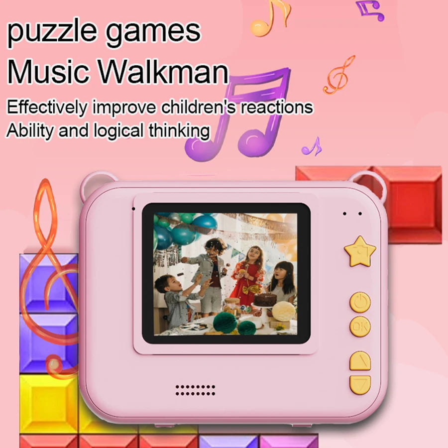 Cámara digital para niños, fotografía, impresión instantánea, grabadora de video HD 1080P, miniimpresora térmica, regalos educativos de cumpleaños.