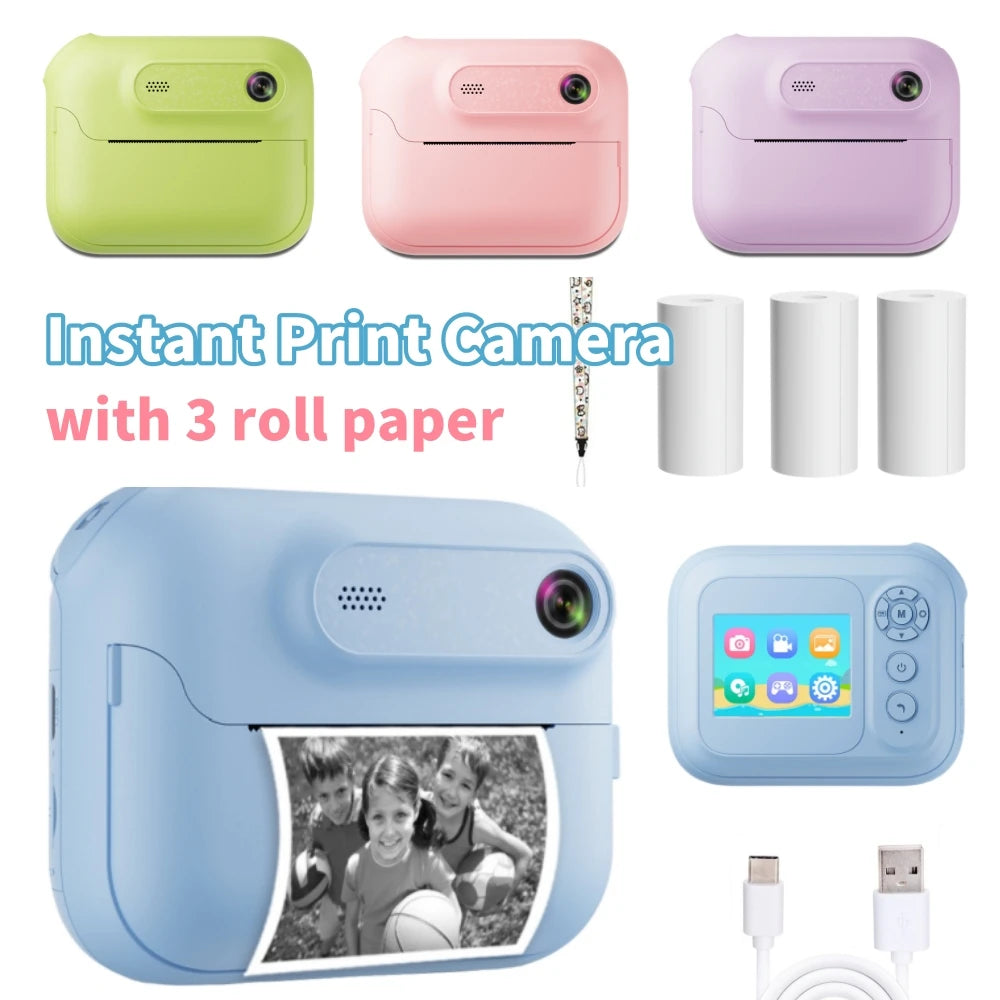 Cámara de impresión instantánea S8 para niños, 1300 mAh, impresora digital HD de 1080P, ideal para cumpleaños de niñas y niños.