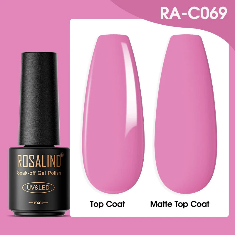 Esmalte de uñas en gel ROSALIND, lámpara para manicura artística con base mate y capa superior, esmalte semipermanente Gellak.