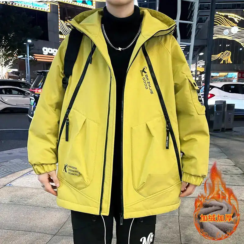 2023 Winter Thicken Fleece Hooded Jackets Mens Waterproof Warm Coats Windbreaker Outwear Males Outdoor - Lootquake