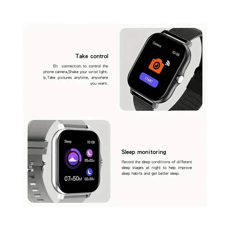 2024 Smart Watch Android Phone 1.44'' Inch Color Screen Bluetooth Call Blood Oxygen/Pressure Monitoring Smart Watch Women Men - Lootquake