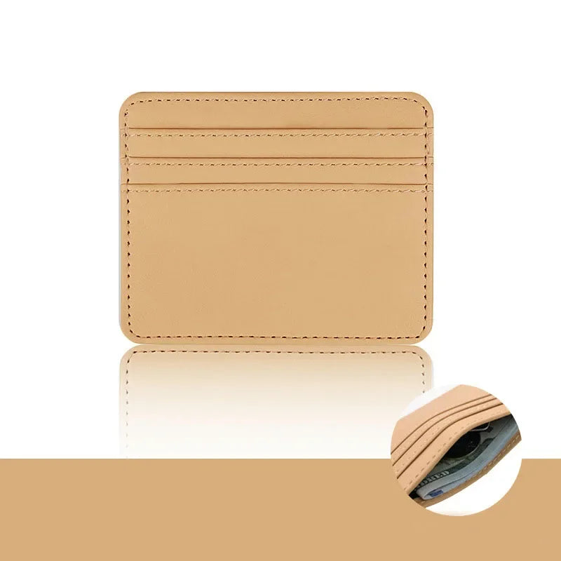 1PCS Man Purses Ultra Thin Mini Business Bank Credit Card Holder Wallet Simple Black Women Small Coin Cards Cover Pouch Case Bag - Lootquake