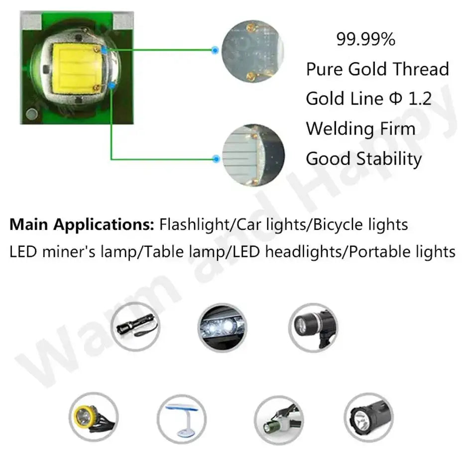 3W 5W 10W 18W T6 XML2 High Power LED Flashlights Parts DIY 3.5*3.5mm/5*5mm XHP50 LED 3V Bead For Bicycle accessories Headlamp - Lootquake