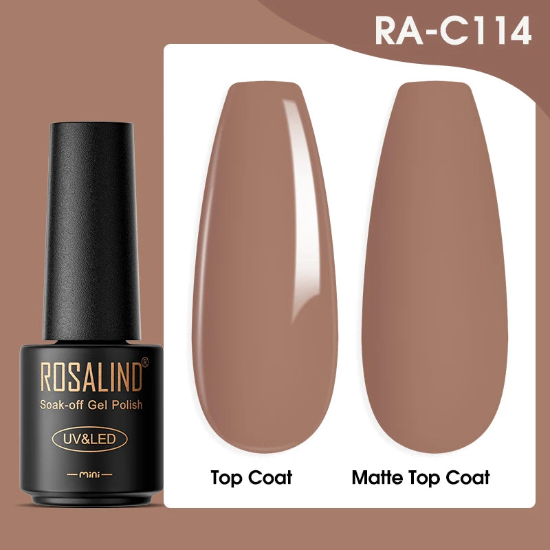 Esmalte de uñas en gel ROSALIND, lámpara para manicura artística con base mate y capa superior, esmalte semipermanente Gellak.