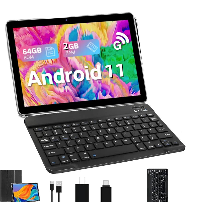 Tablette PC Android 11 T2050B 10,1 pouces, 2 Go de RAM, 64 Go de ROM, processeur Quad-Core UMS312, 1,3 GHz, double caméra, Wi-Fi