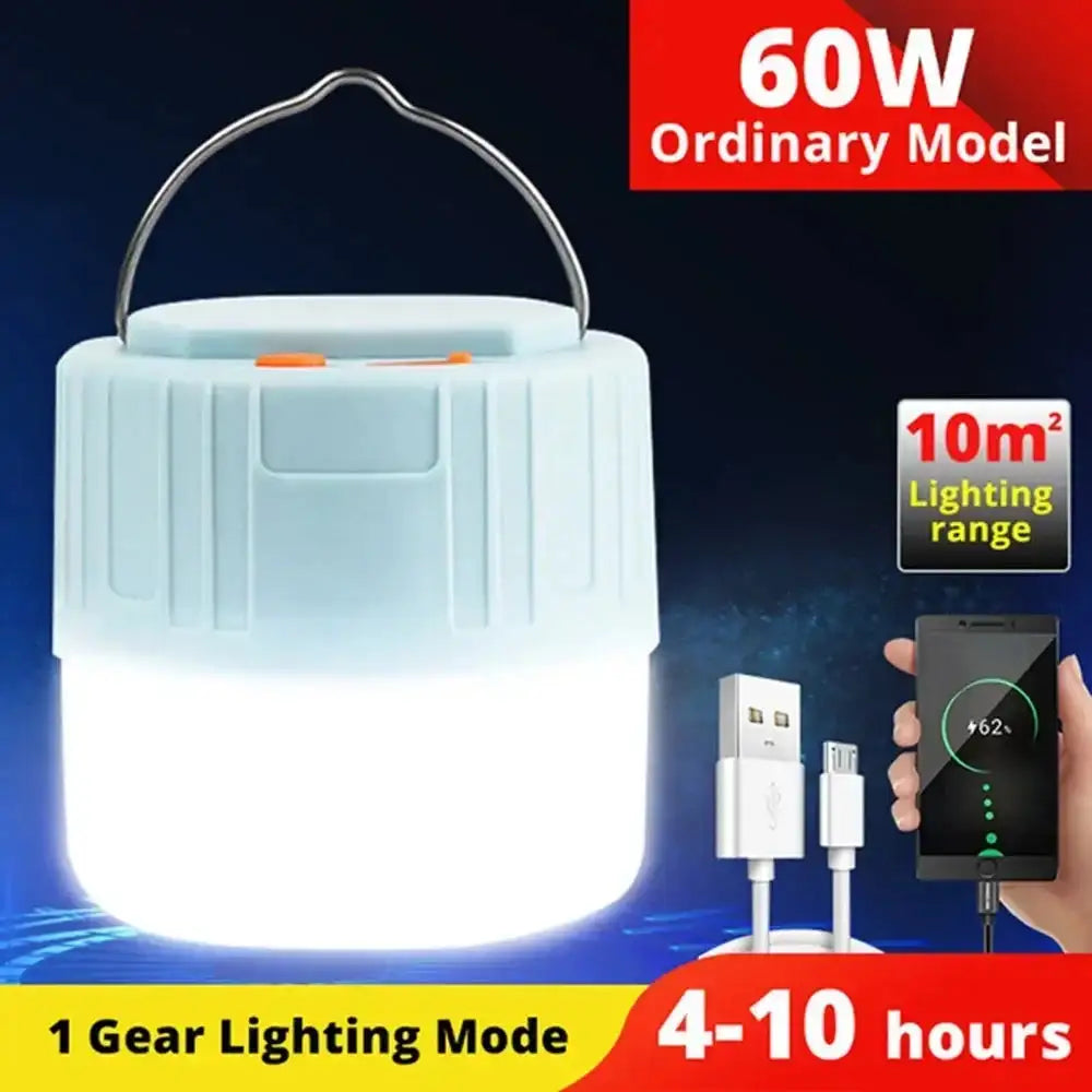 Powerful Solar LED Camping Lamp Waterproof Portable Lanterns Emergency Lights For BBQ Hiking USB Rechargeable Tent Lanterns - Lootquake