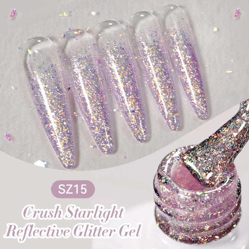 BORN PRETTY 10ml Reflective Glitter Gel Nail Polish Carat Mirage Sparkling Color Shine UV LED Soak Off Semi-Permanant Varnish