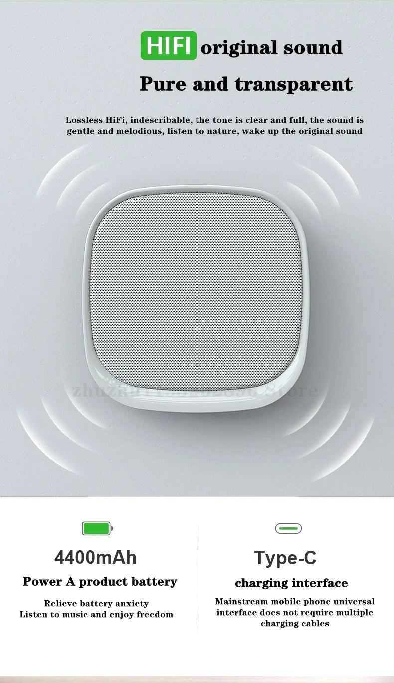 Enceinte Bluetooth sans fil murale, son surround 3D, radio FM multifonctionnelle, caisson de basses portable d'extérieur, longue durée de vie de la batterie