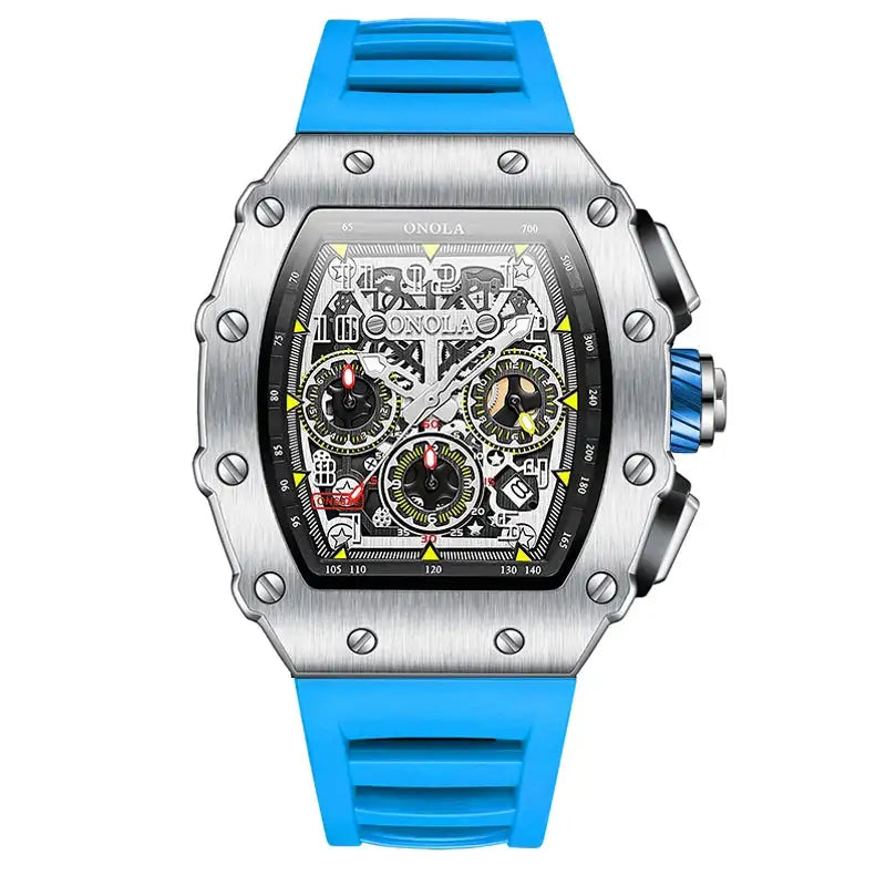 Fashion Men's Watch ONOLA Unique Design Multi-functional Automatic Mechanical Watches Men's Tape Waterproof Wristwatch - Lootquake