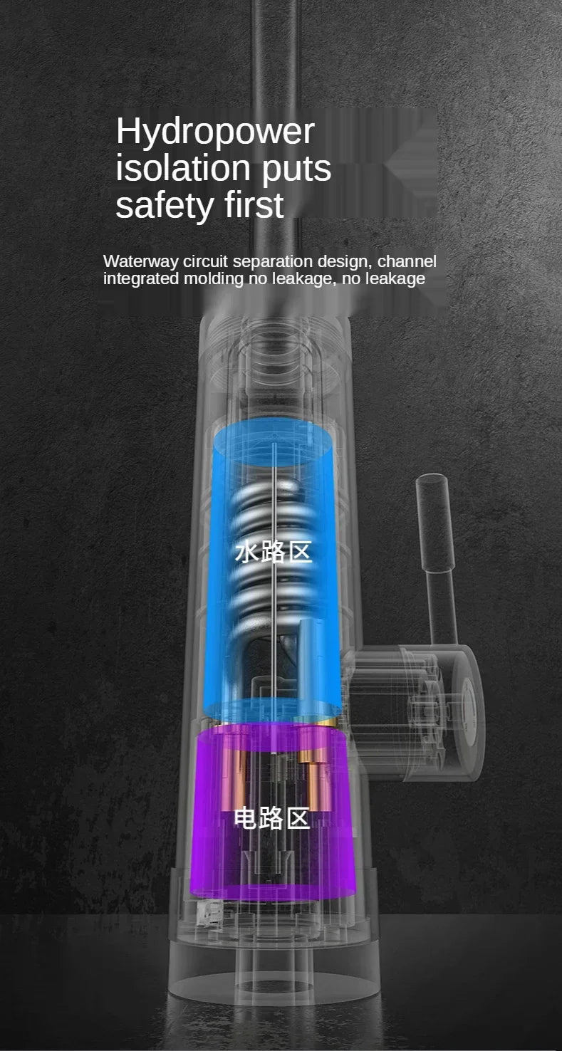 Robinet de cuisine électrique à chauffage instantané 3300 W, double usage, eau chaude et froide, sans réservoir, chauffage rapide avec affichage LED