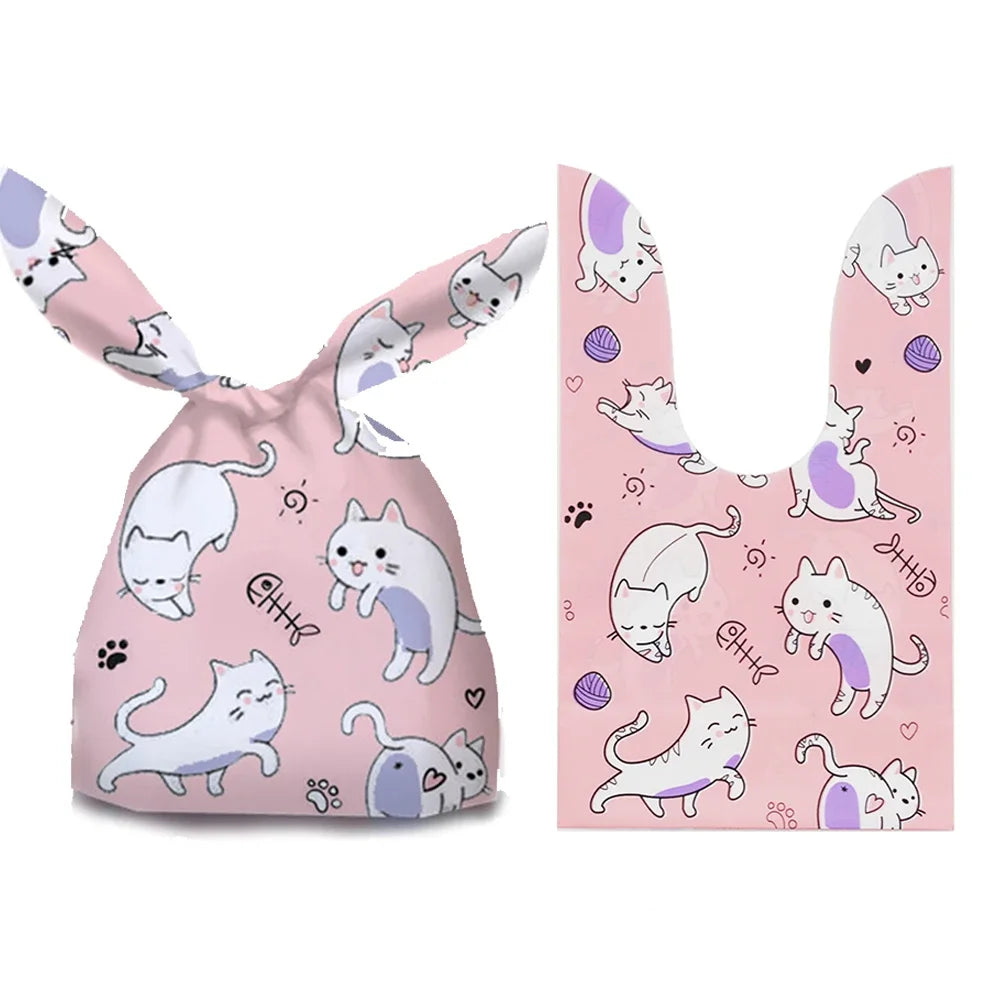 50Pcs Easter Rabbit Ear Bags Cookie Candy Gift Plastic Bags Pouch Baking Packaging for Biscuits Easter Decoration 2024 Birthday - Lootquake