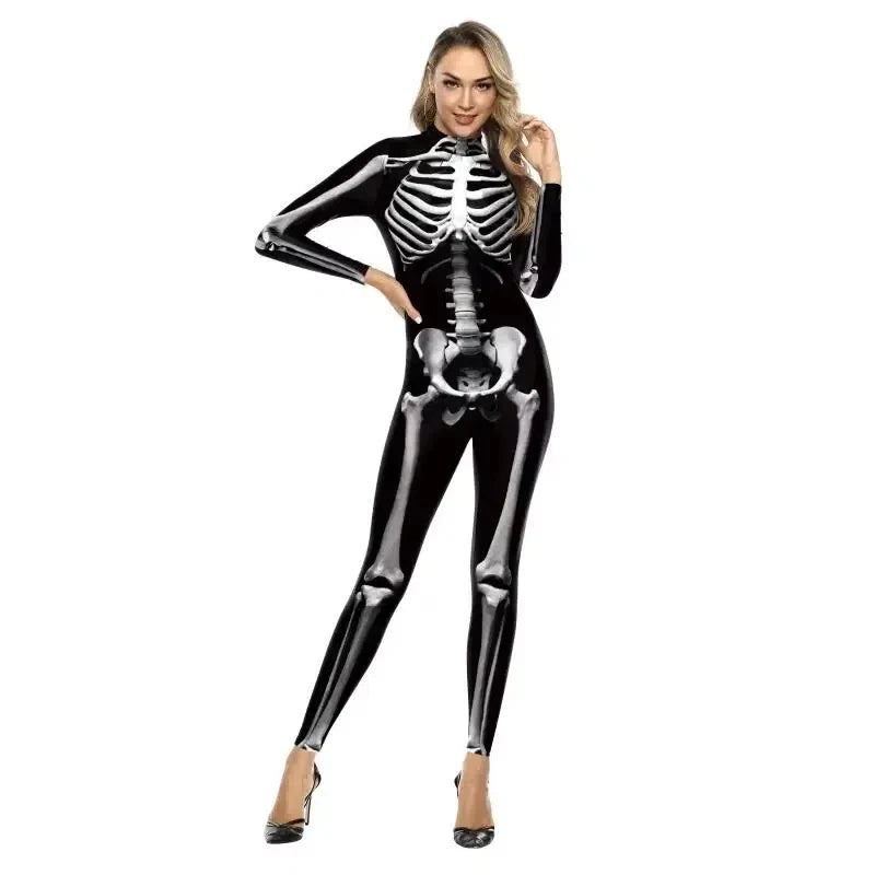 Skeleton Bodysuit High Elastic