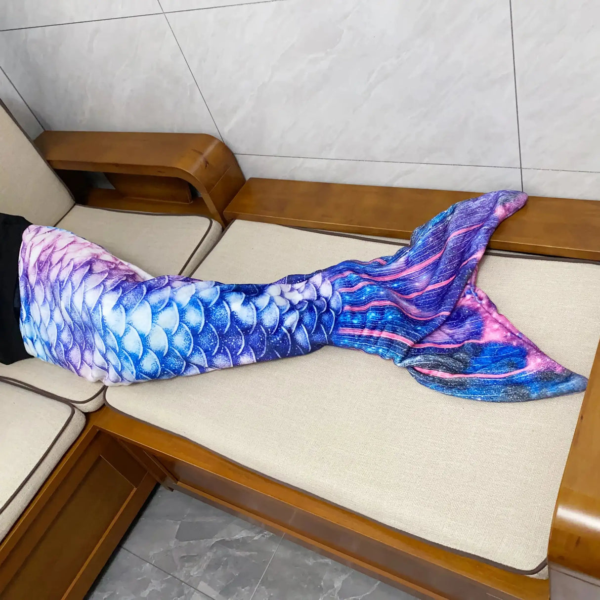 Mermaid Blanket Sleeping Bag Anti Kick Flannel Quilt Soft Fabric High Color Fastness Children Birthday Gift Fish Tail - Lootquake
