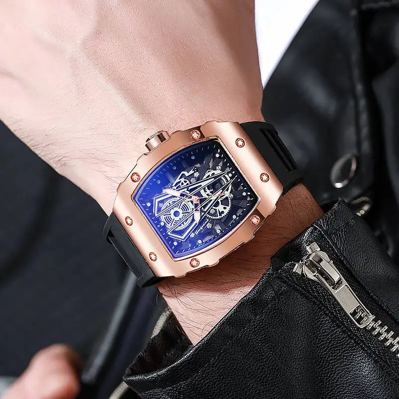 1/2PCS Fashion Men Watches Luxury Large Dial Quartz Watch Casual Silicone Band Men's Sports Watches Reloj Hombre(Without Box)