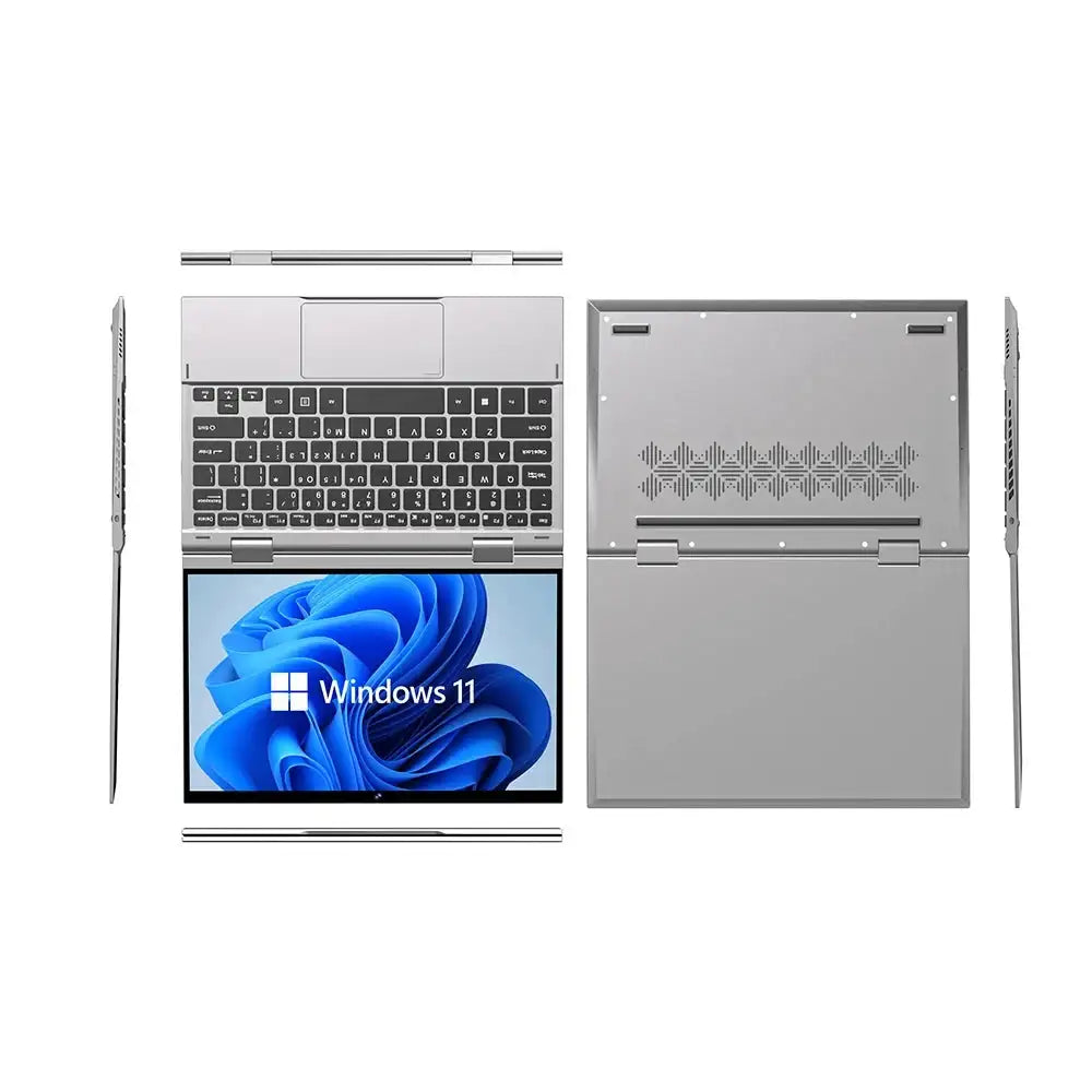 2 in 1 Touch Screen 10.95 Inch 360° Flip Laptop Intel N95 Win 11 Pro 16GB DDR5 2TB SSD Metal for Office Gaming Mini Notebook PC - Lootquake
