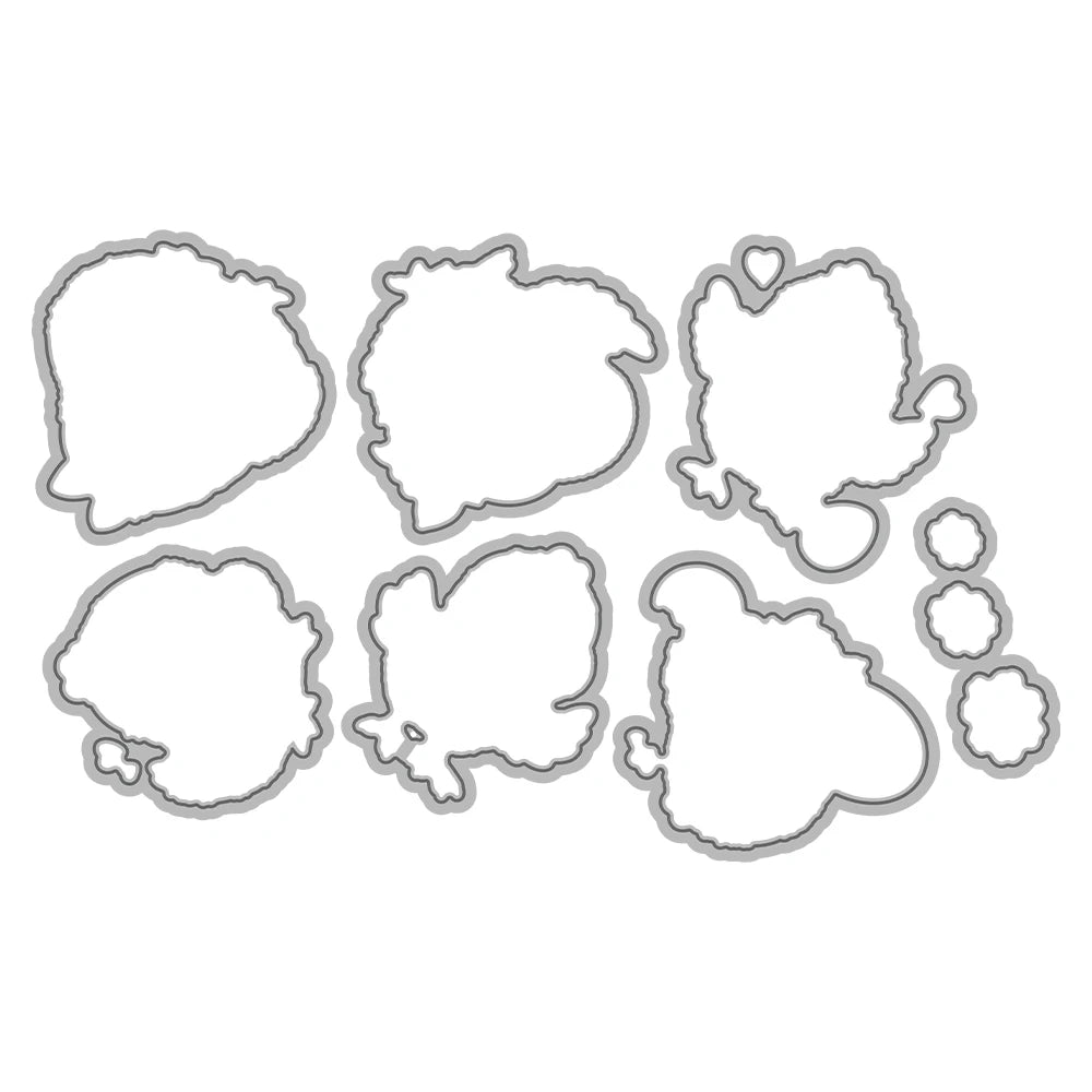 Mangocraft Easter Cartoon Chickens Cutting Dies Clear Stamp DIY Scrapbooking Metal Dies Silicone Stamp For Cards Albums Decor - Lootquake