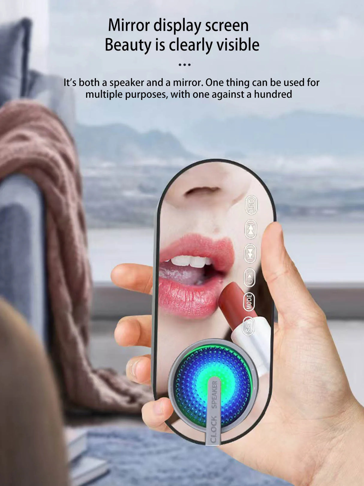 Haut-parleur Bluetooth sans fil, mini design avec de multiples fonctions comme une horloge, le caisson de basses version extérieure est puissant