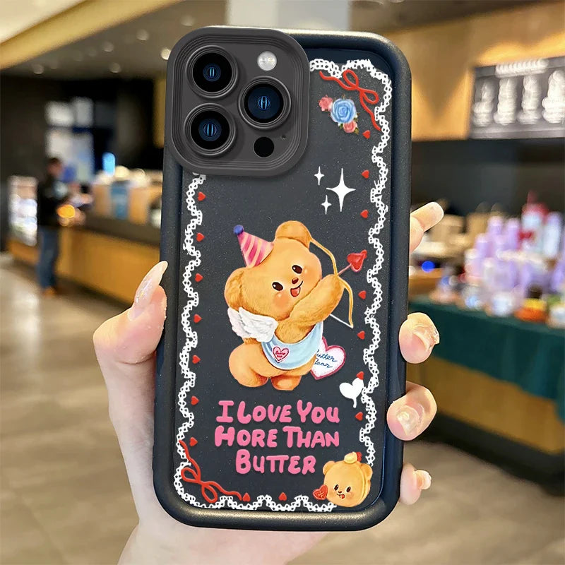 Funda para teléfono con diseño de oso de mantequilla