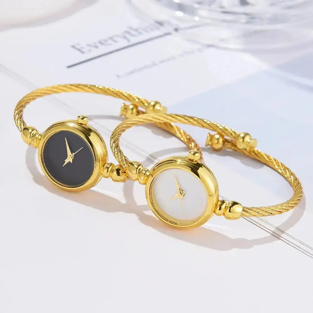 2PCS Fashion Luxury Women's Watch Gold Fine Strap Ladies Watch For Bracelet Montre Femme Female Wrist Watch Women Clock Relojes - Lootquake