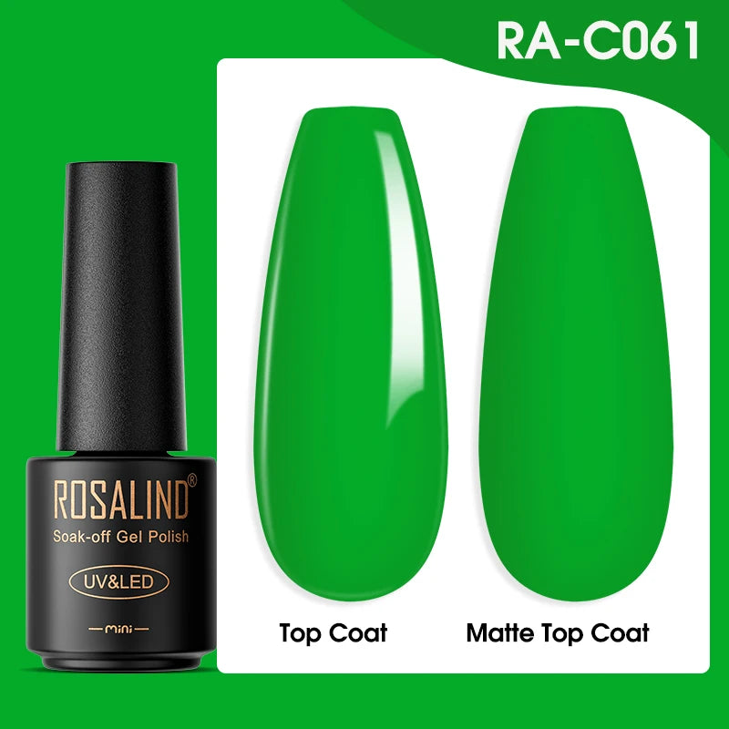 Esmalte de uñas en gel ROSALIND, lámpara para manicura artística con base mate y capa superior, esmalte semipermanente Gellak.
