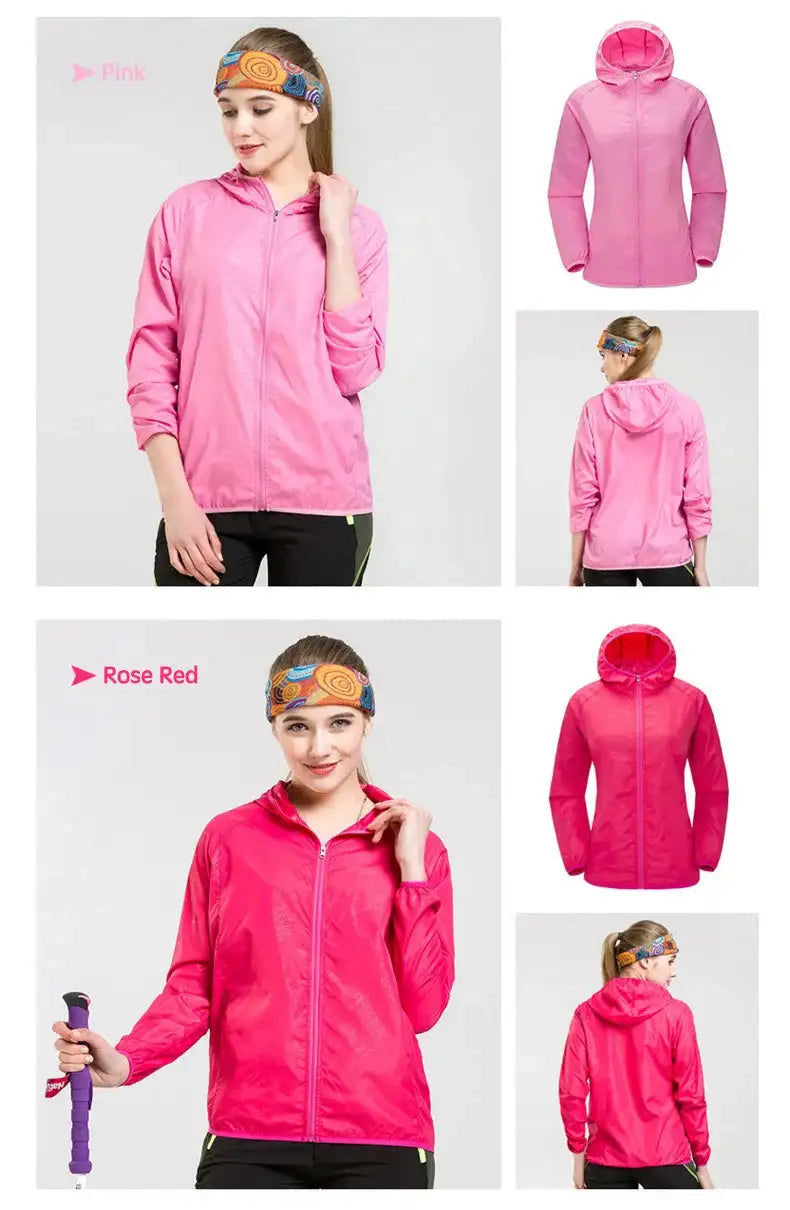 Camping Waterproof Jacket Men Women Windbreaker Men Raincoat Rain Jacket Men Waterproof Hiking Climbing Clothes Sun Protection - Lootquake