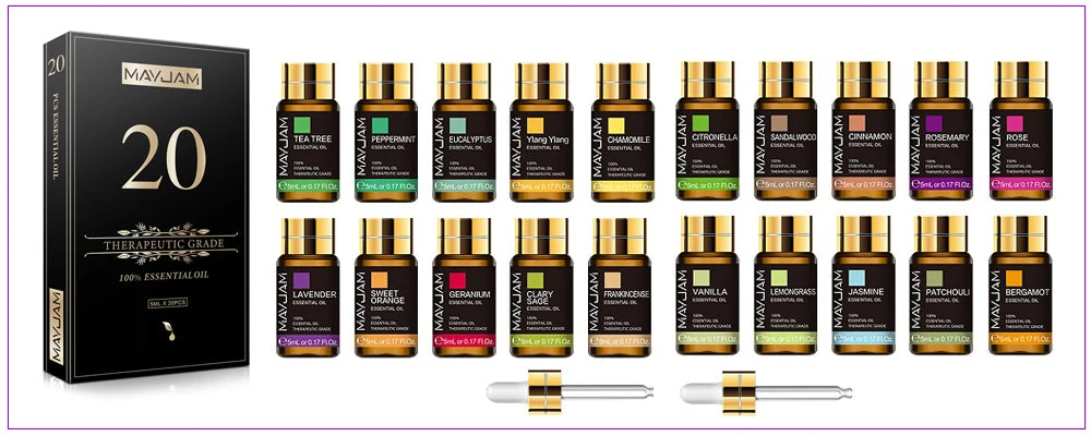 Aceites esenciales puros MAYJAM, aceite de masaje, humidificador, difusor, fabricación de velas, ambientador