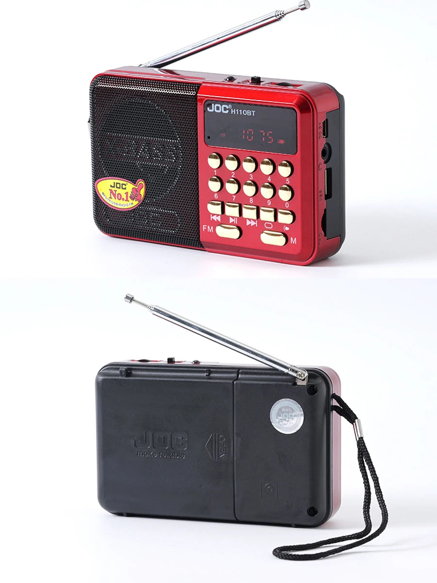 Enceinte Bluetooth portable, radio FM stéréo, sans fil, lecteur de carte TF USB, rechargeable, avec récepteur FM stéréo