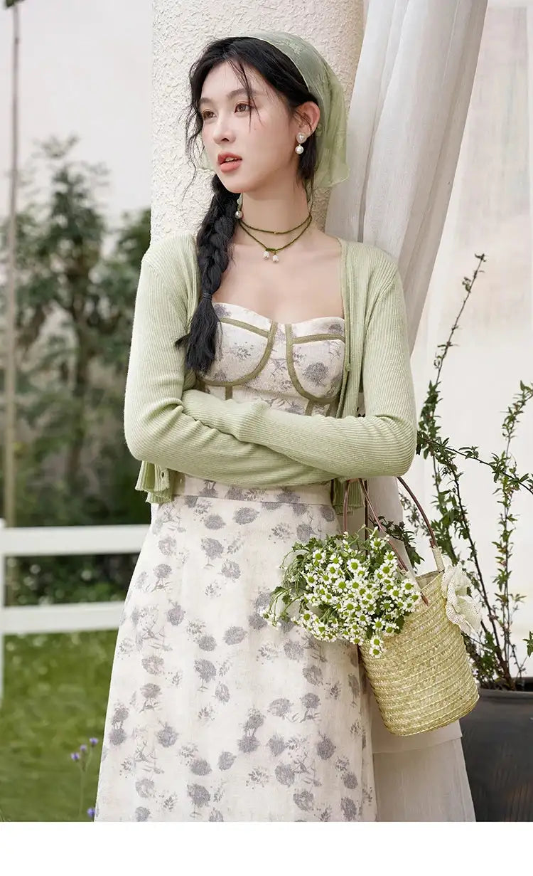 MISHOW Floral Camisole Skirt Separately Summer Adjustable Shoulder Straps Sleeveless Top Back Elastic Waist Skirts MXD14D0026 - Lootquake