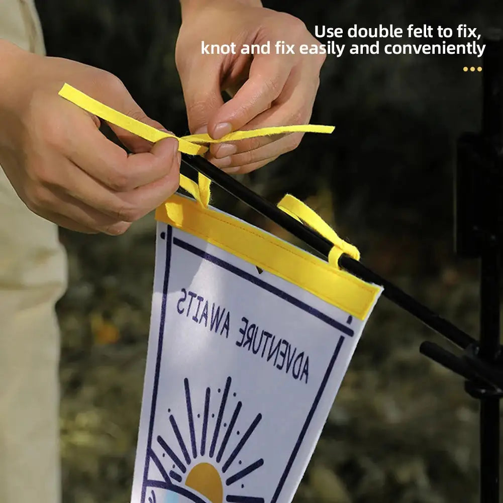 Outdoor Camping Tent Pennant Flags Picnic Canopy Atmosphere Decorations Camp Hanging Flags Holiday Scene Felt Bunting - Lootquake