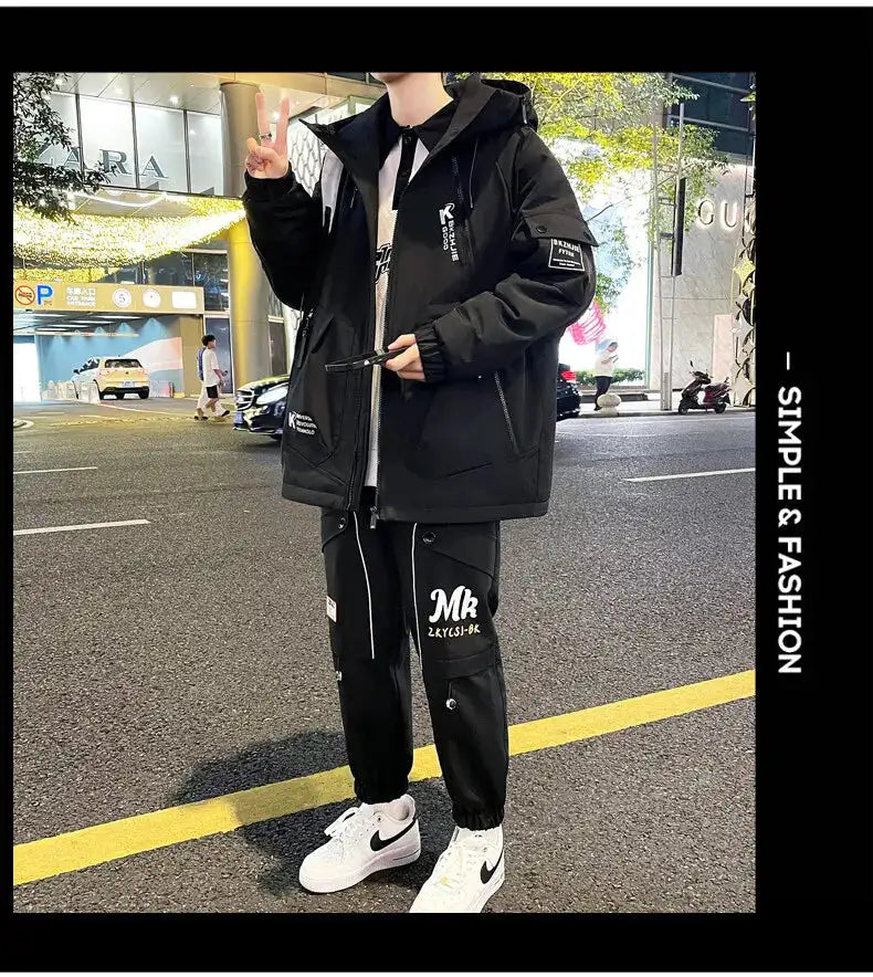 2023 Winter Thicken Fleece Hooded Jackets Mens Waterproof Warm Coats Windbreaker Outwear Males Outdoor - Lootquake