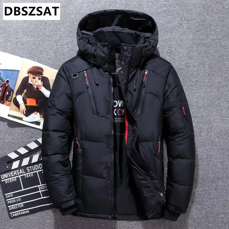 -20 Degree Winter Down Coat Men White Duck Down Parkas Jacket Mens Thick Warm Snow Parka Jacket Overcoat Windbreaker Warm Parkas - Lootquake