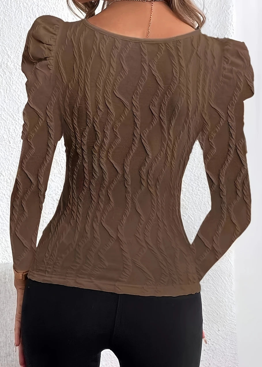 Elegant Casual Woman T-Shirt Fashion Loose T-Shirt Woman Temperament Long sleeve T-Shirt Holiday Weekend - Lootquake