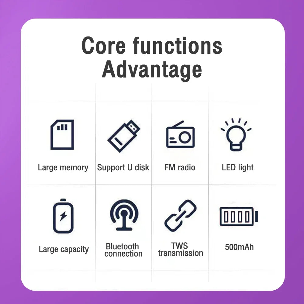 Enceintes Bluetooth sans fil S12, caisson de basses portable et puissant, lecteur MP3, système audio avec lumières LED