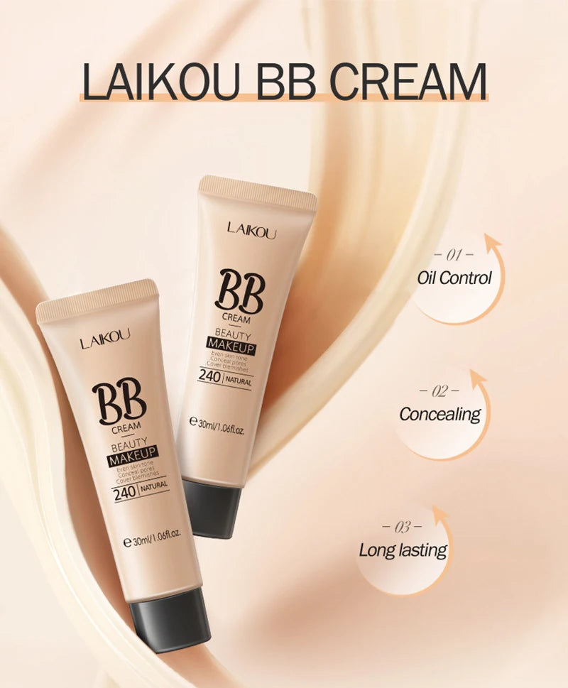 Crema BB correctora, blanqueadora, iluminadora, base de maquillaje, 18 horas de duración, resistente al agua, hidratante, cosmética coreana, 1 unidad